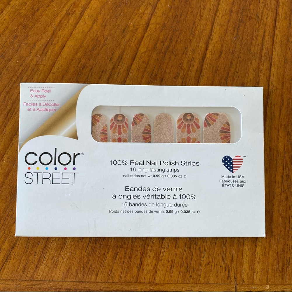 Color Street Press-On Nails Gold Accent “Talk Turkey” NWT